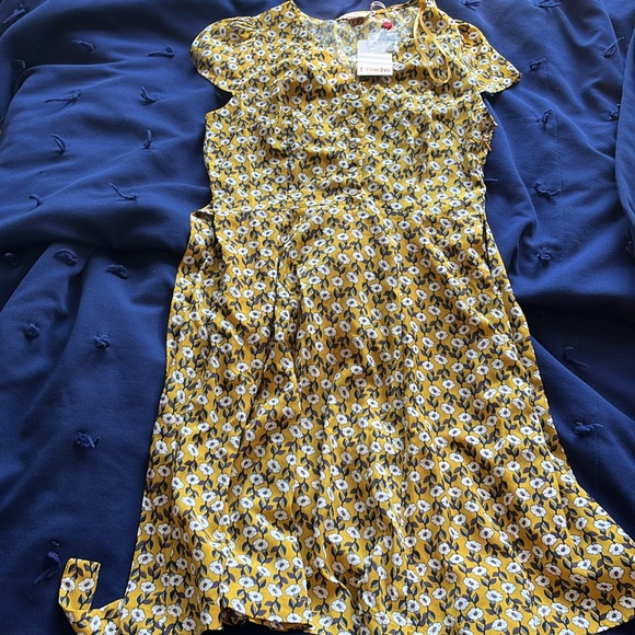 Louche London Cathleen Rambler tie-back tea dress US Size 8/UK Size 12 - Picture 2 of 14